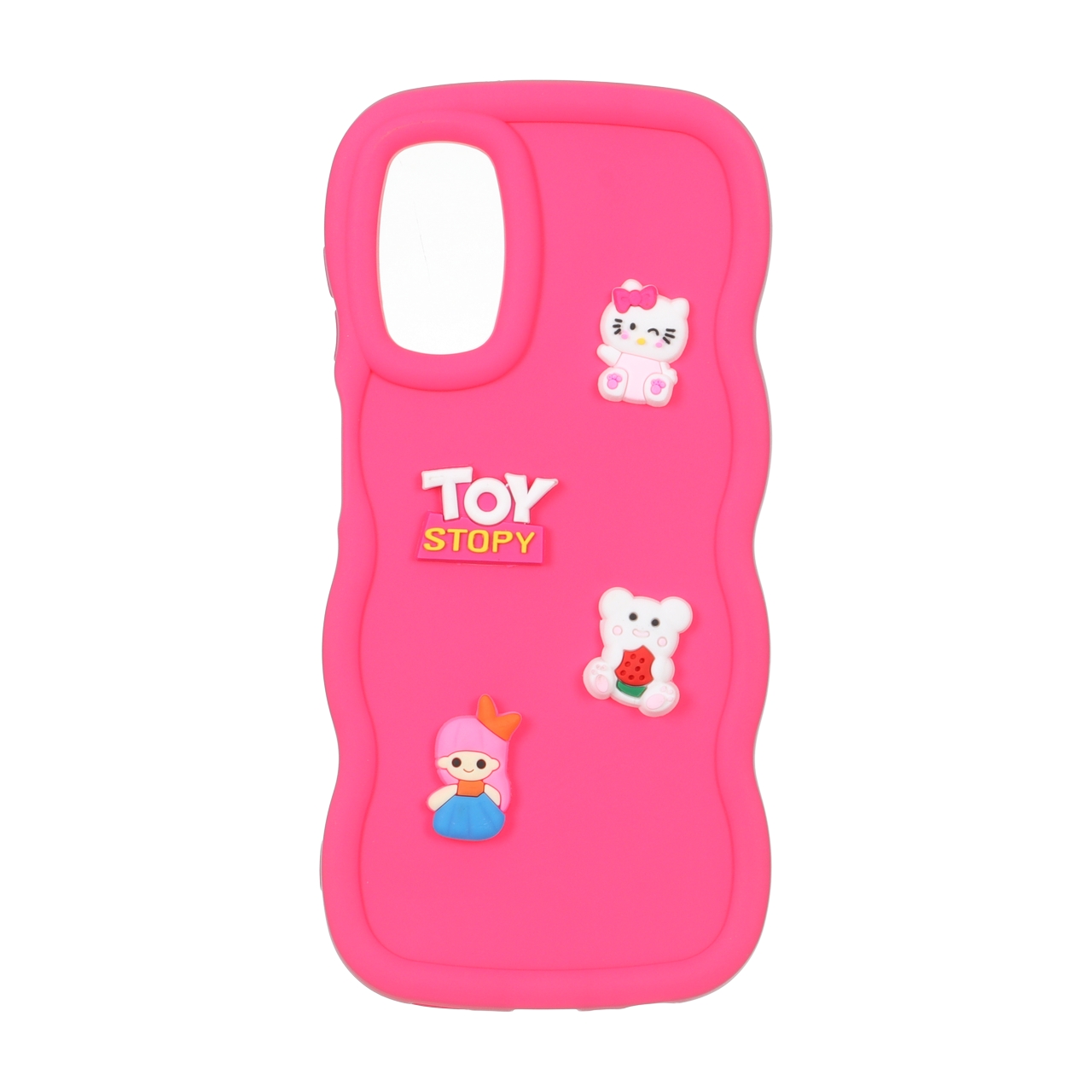 قاب طرح عروسک خمیری برجسته کنگره ای صورتی مناسب برای سامسونگ گلکسی A13 4G، A13 5G، A04s، M13 4G، M23 و F13