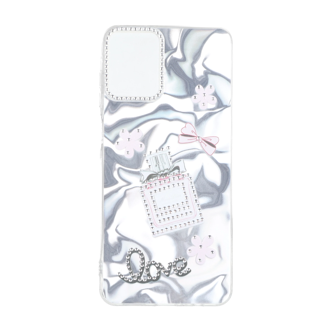 قاب Silver Cloud نگین دار Love Samsung Galaxy A07 - نقره ای