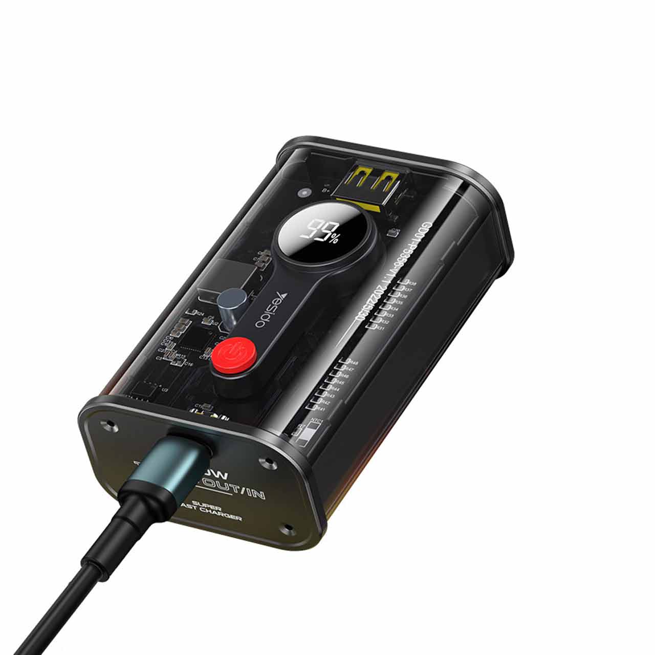 پاوربانک فست شارژ PD یسیدو مدل YP35 با ظرفیت 10000 میلی آمپر و توان 20W - مشکی