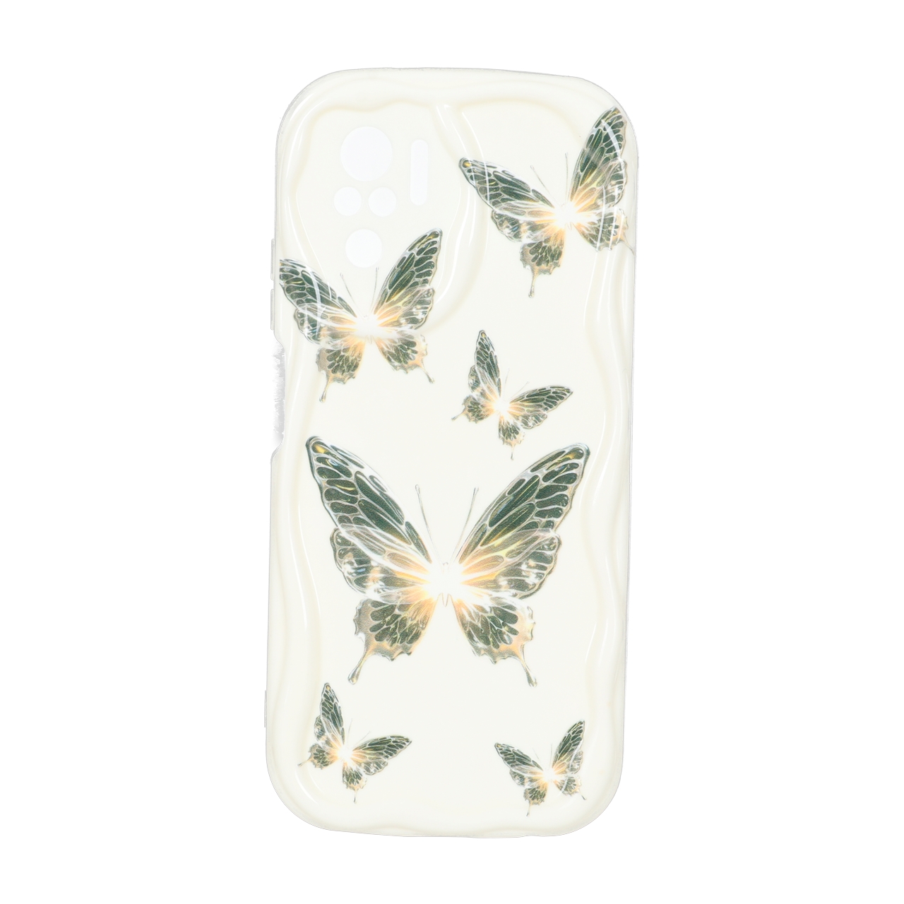 قاب کنگره ای ژله ای طرح پروانه مناسب برای Xiaomi Redmi Note 10 4G / Redmi Note 10S / Poco M5S