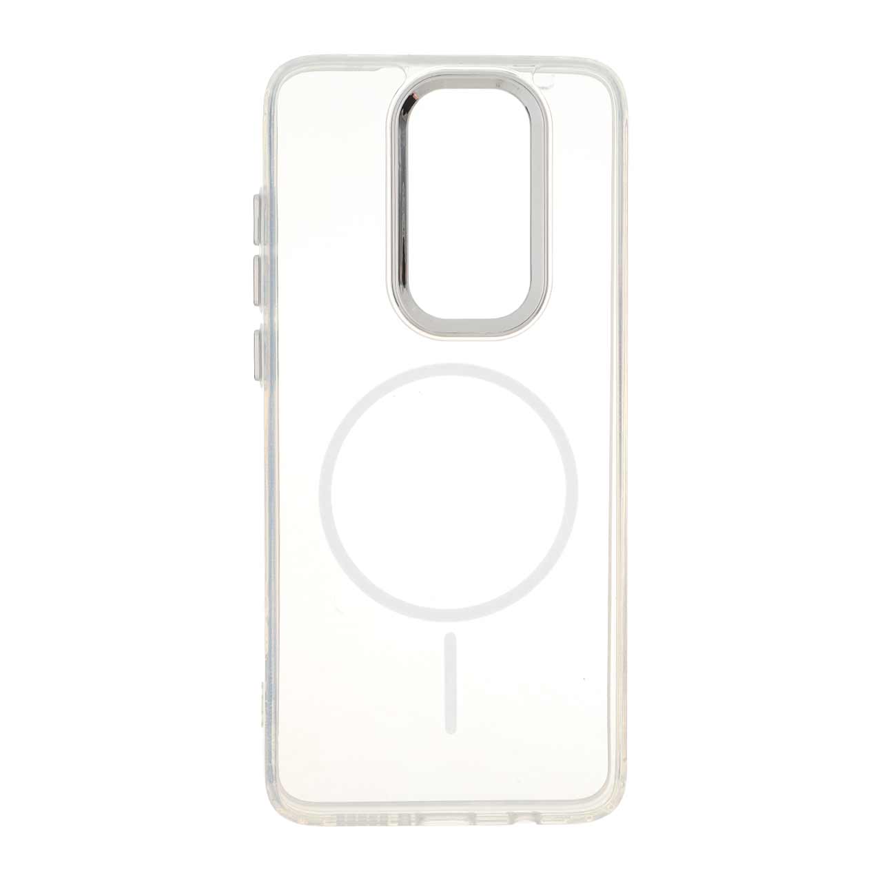 قاب ژله ای شفاف لنز کروم طرح مگ سیف سفید مناسب برای شیائومی ردمی نوت 8 پرو
