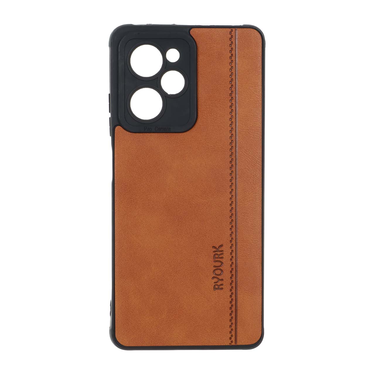 قاب طرح چرم RYOURK عسلی مناسب برای شیائومی پوکو X5 پرو 5G