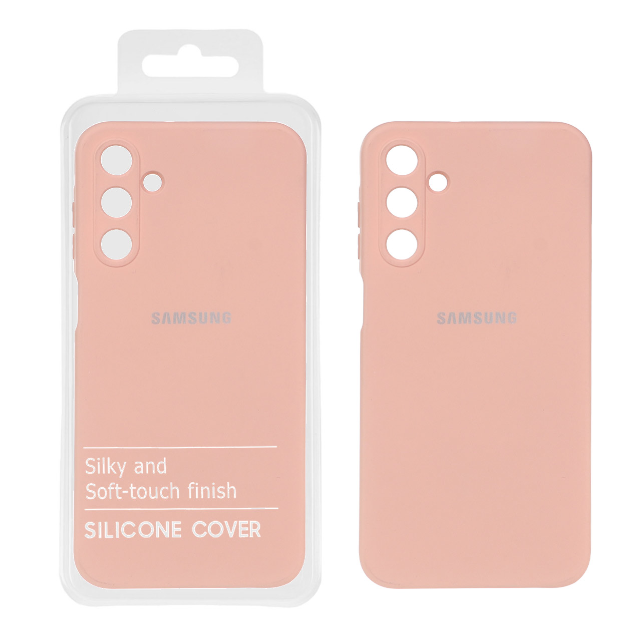 قاب نیو سیلیکون محافظ لنزدار RFF مدل Samsung Galaxy A15 - کرم نارنجی (پک دار)