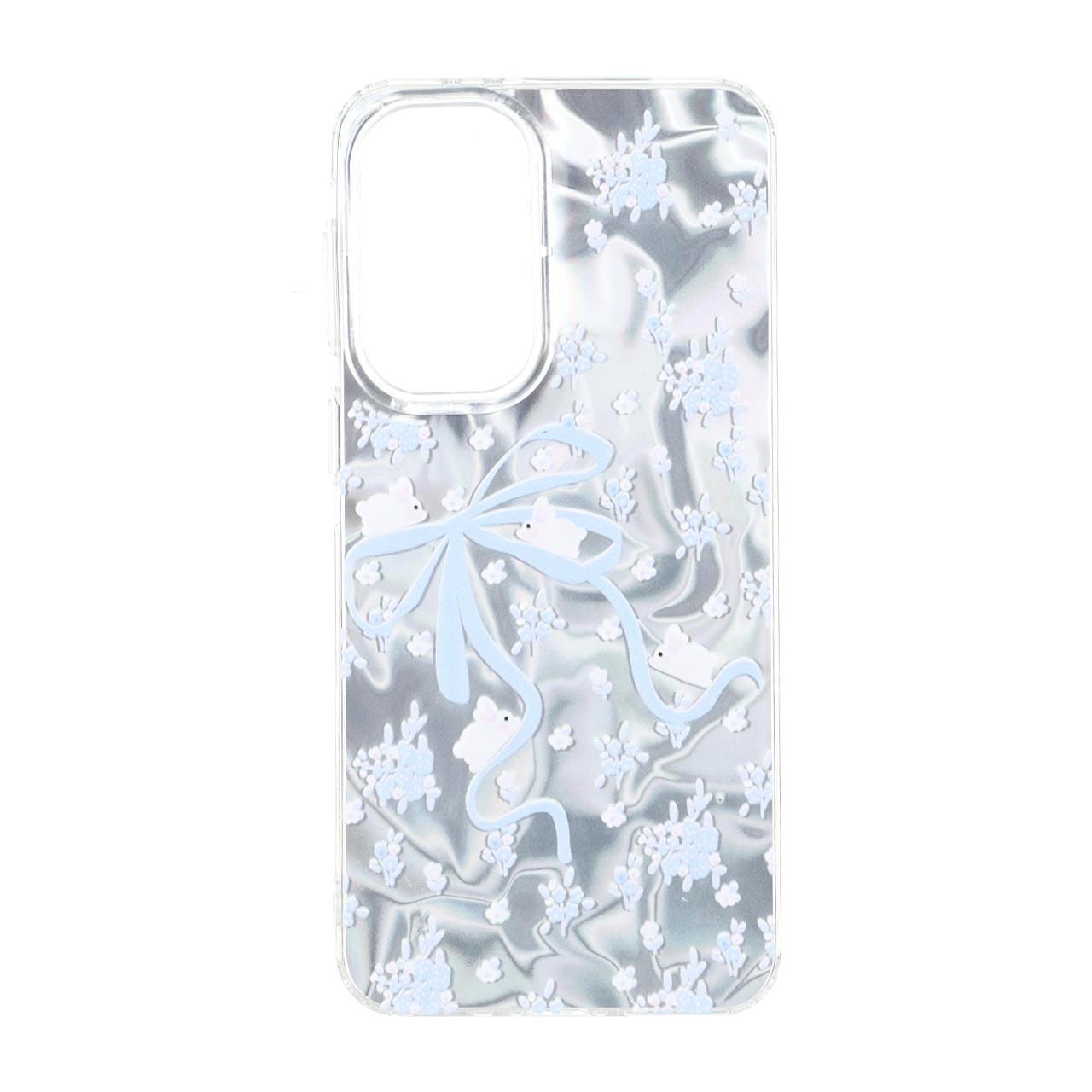 قاب طرح گل، خرگوش و روبان Silver Cloud ژله‌ای مناسب برای سامسونگ گلکسی A37