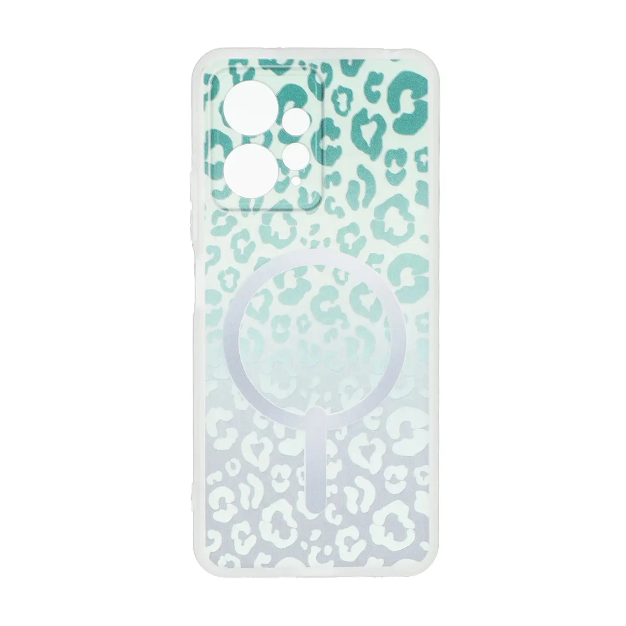 قاب ژله ای پلنگی طرح مگ سیف دور مات محافظ لنزدار مناسب برای شیاومی ردمی نوت 12 4G