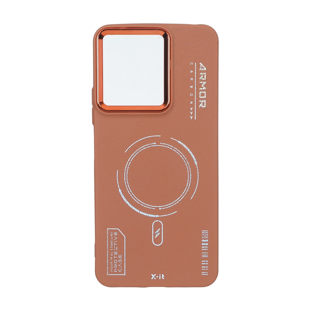 قاب طرح Armor مگ‌سف با محافظ لنز فلزی مناسب برای شیائومی Redmi 13C و Poco C65