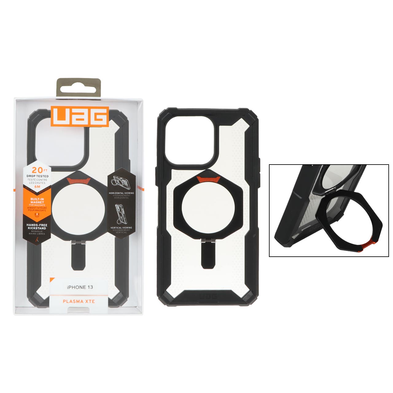 قاب اورجینال UAG استندشو MagSafe مدل Apple iPhone 15 Pro Max - مشکی شفاف
