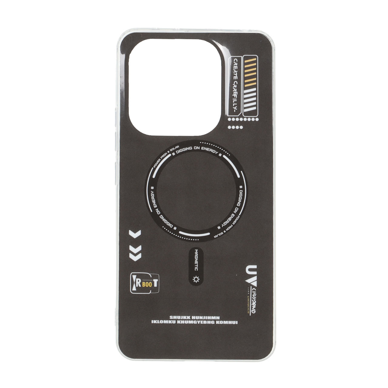 قاب طرح سایبری Magnetic دور ژله ای پشت براق مناسب برای شیائومی ردمی نوت 14 4G