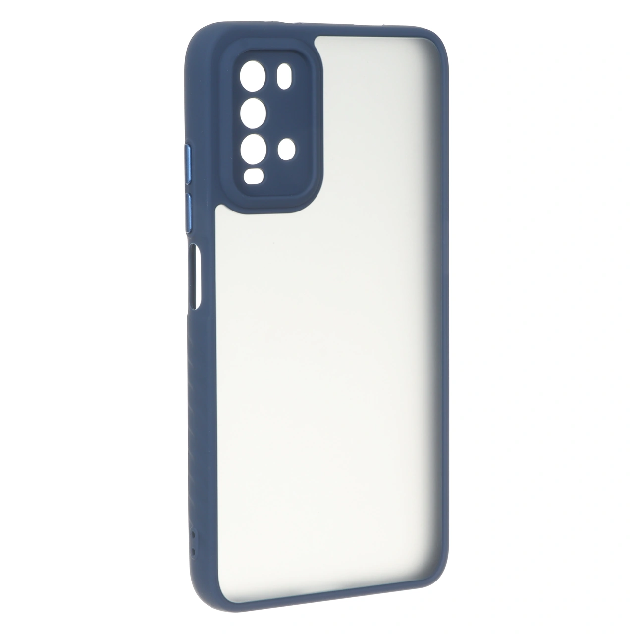 قاب مات لنز برجسته دور هاشور Xiaomi Poco M3 / Redmi 9T 4G - سرمه ای