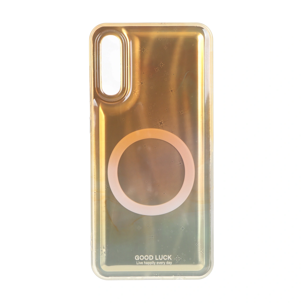 قاب Good Luck ستاره ای دور ژله ای طرح مگ سیف Samsung Galaxy A70 / A70s - زرد
