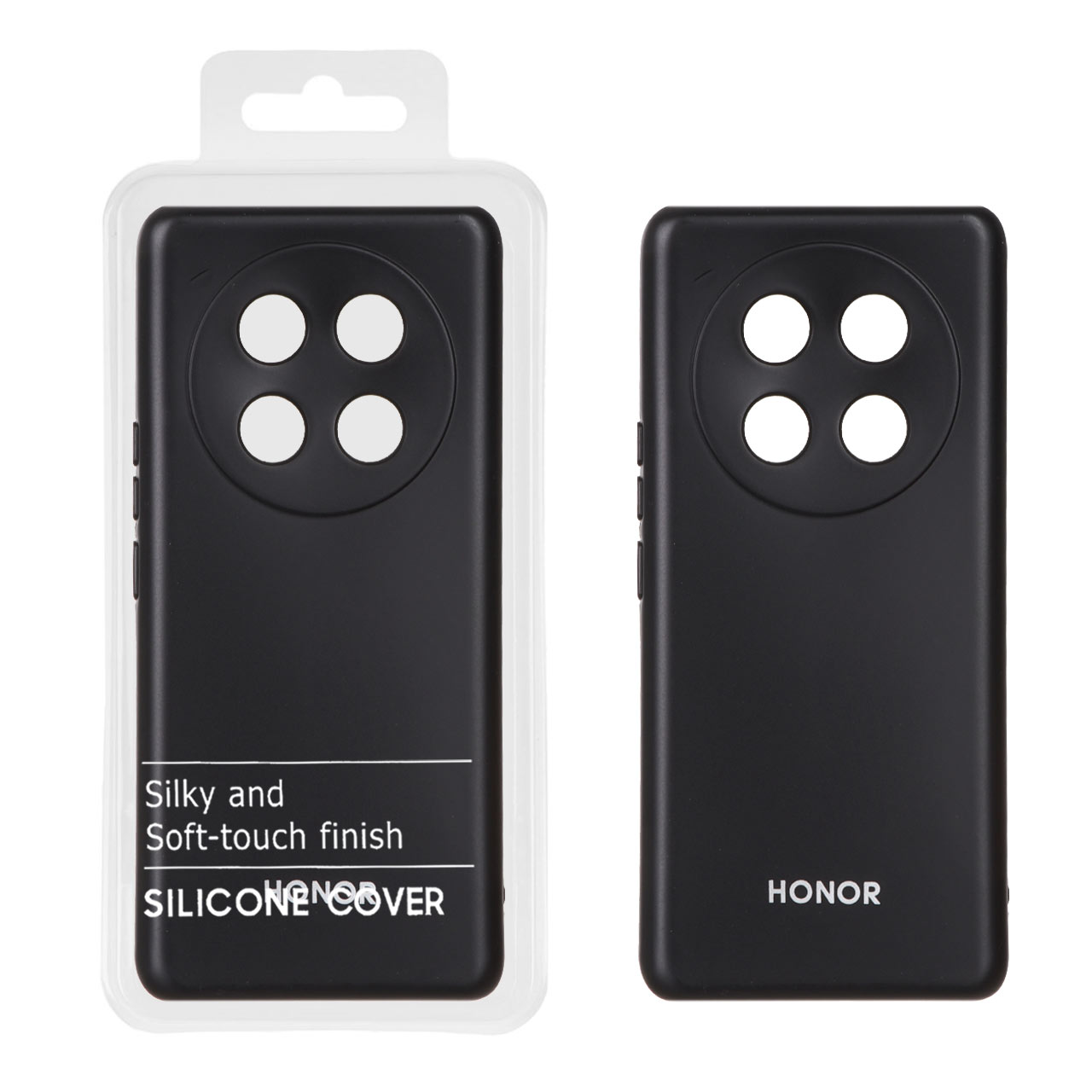 قاب نیو سیلیکون محافظ لنزدار مشکی مناسب برای Honor X9c