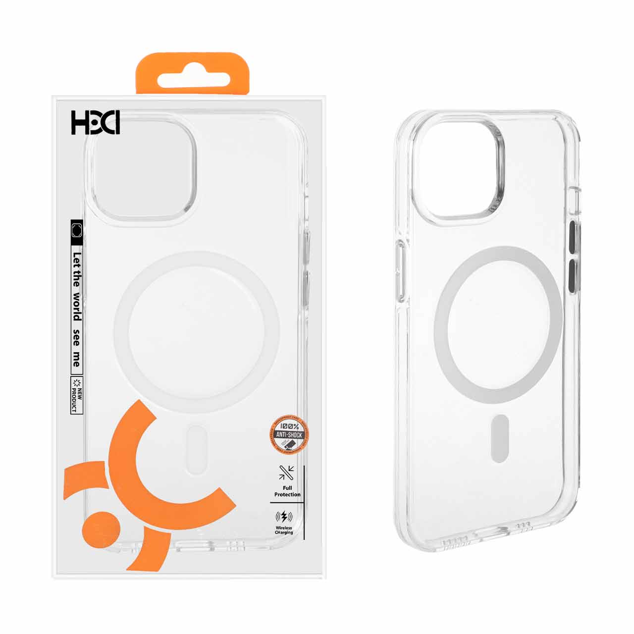 قاب اورجینال HDD شفاف کریستالی مگ‌سیف مناسب برای آیفون 13 و آیفون 14