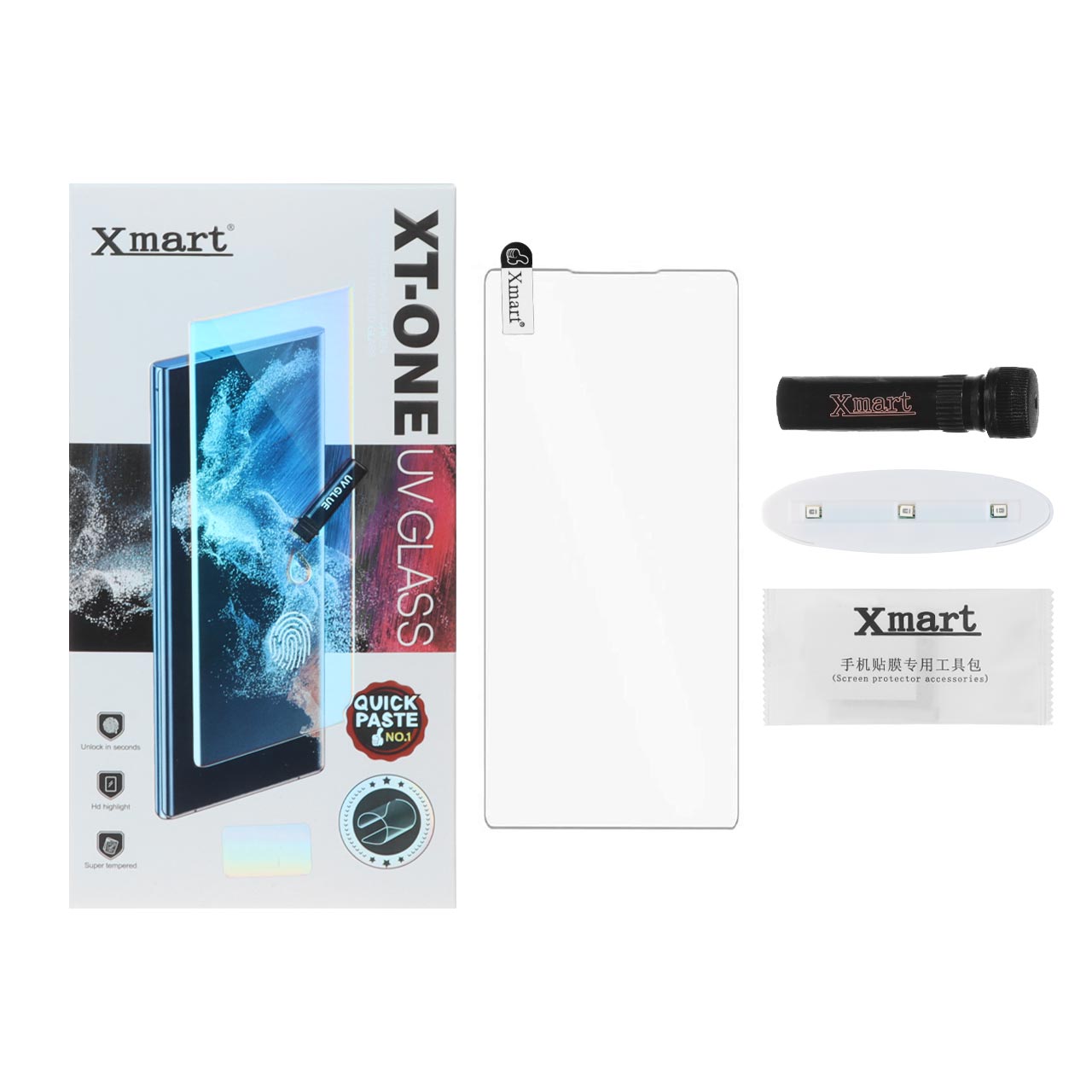 محافظ صفحه نمایش شیشه ای XMART -UV مدل Samsung S24 Ultra (پک دار)