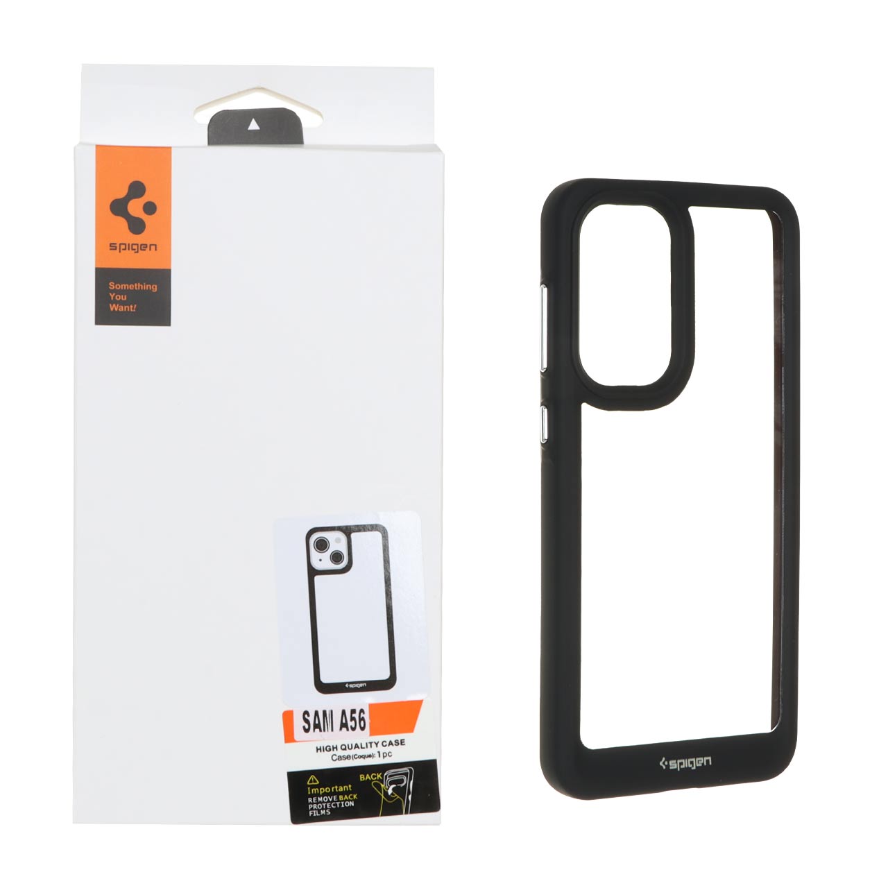 قاب اورجینال Spigen مدل شفاف مشکی مناسب برای سامسونگ گلکسی A56 و A36