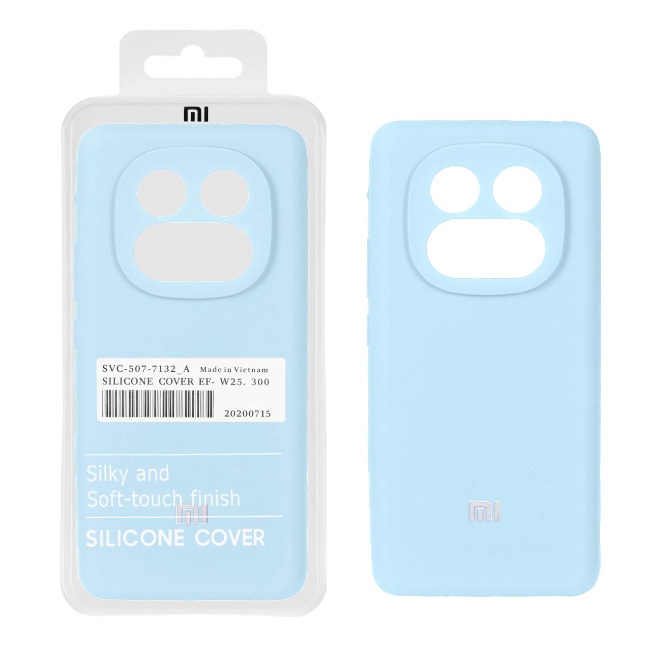 قاب سیلیکونی پاک کنی اورجینال درجه یک Xiaomi Redmi Note 14 Pro 4G - آبی آسمانی (پک دار)