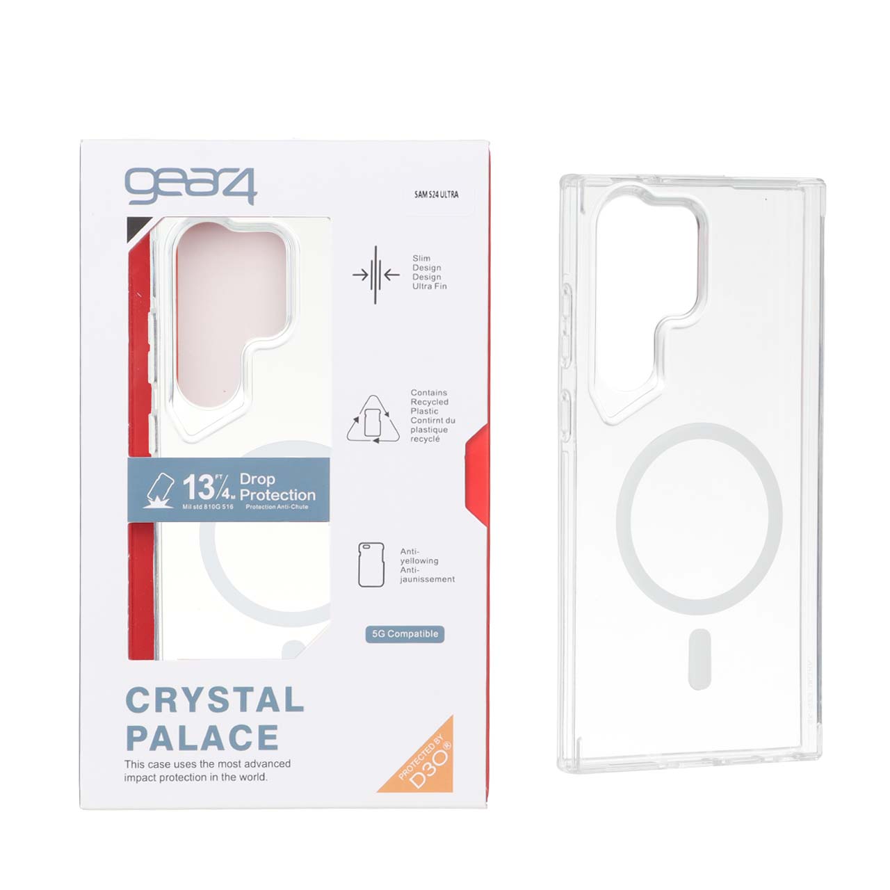 قاب اورجینال Gear4 Crystal Palace شفاف مگ‌سیف مناسب برای سامسونگ گلکسی اس 23 اولترا