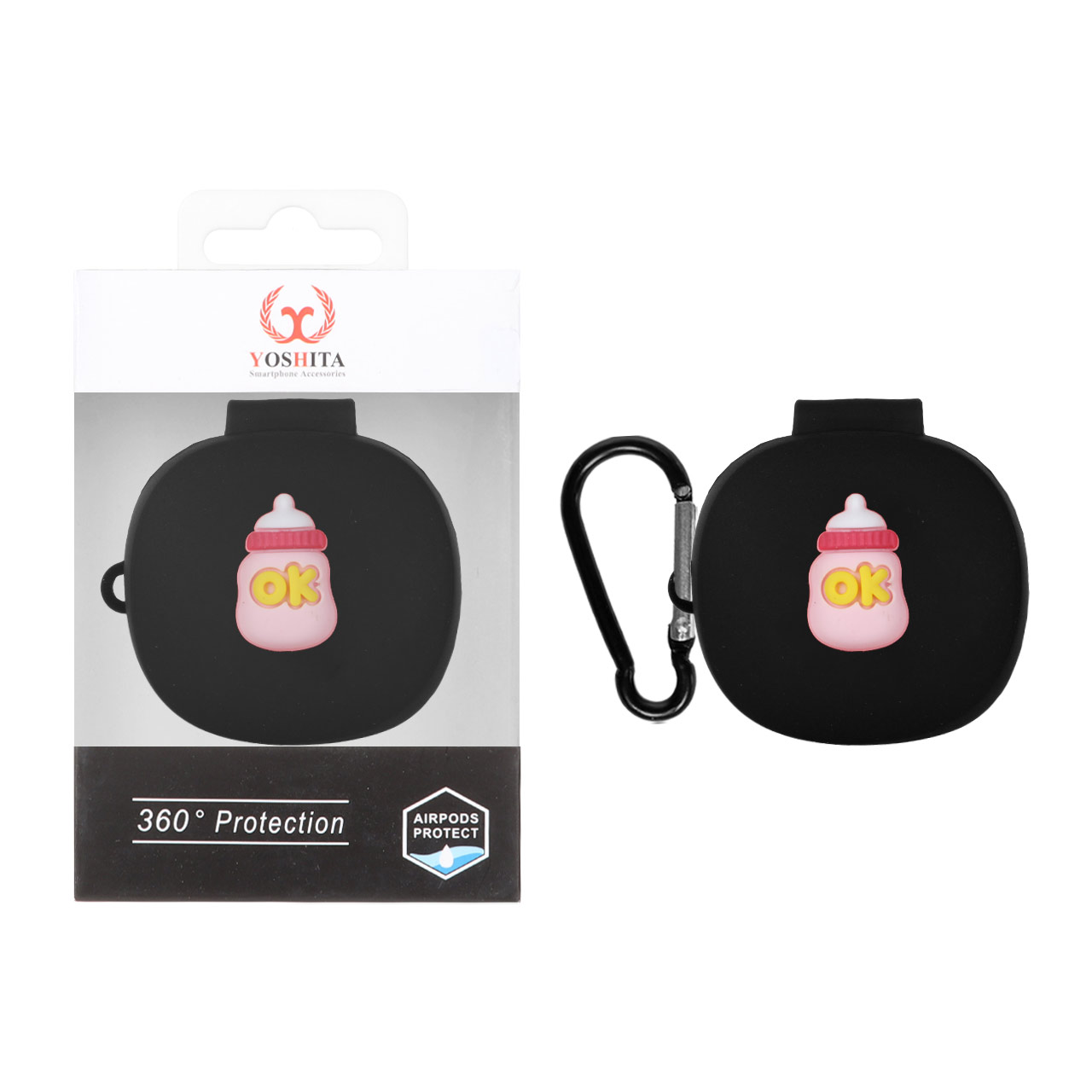 کاور سیلیکونی طرح شیشه شیر عروسکی مناسب ایرفون QCY T13X