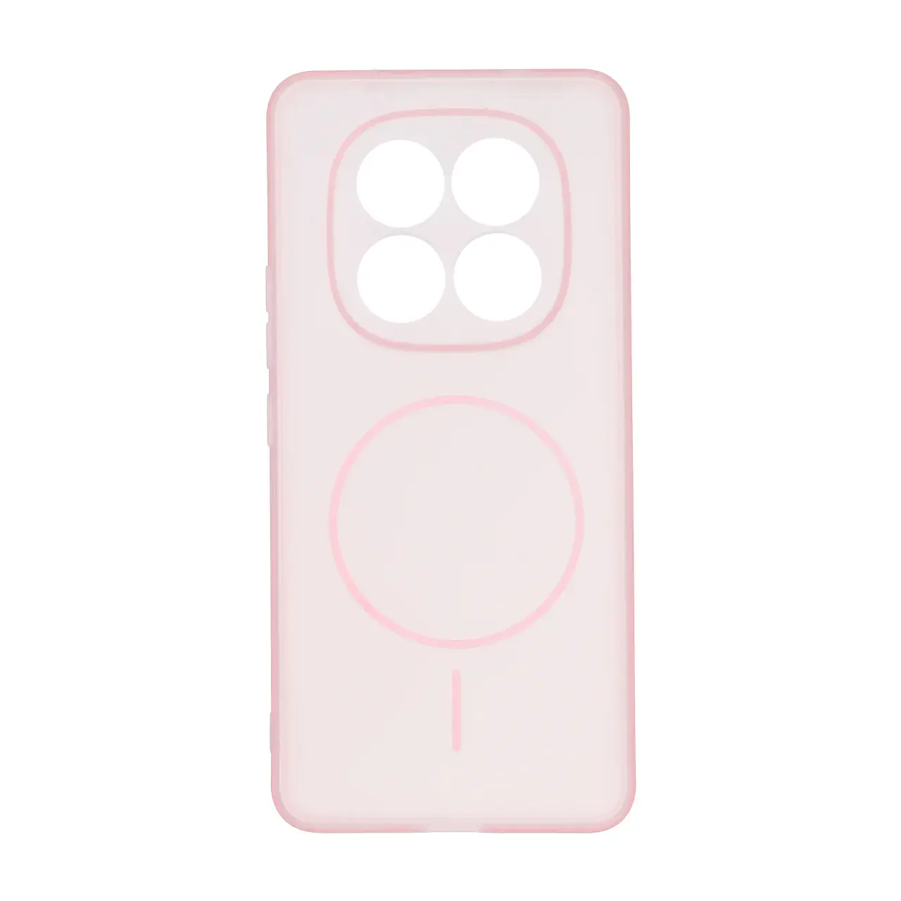 قاب ژله‌ای مات Ultra Thin طرح مگ‌سیف محافظ لنزدار مناسب برای شیائومی ردمی نوت 15 پرو 4G صورتی