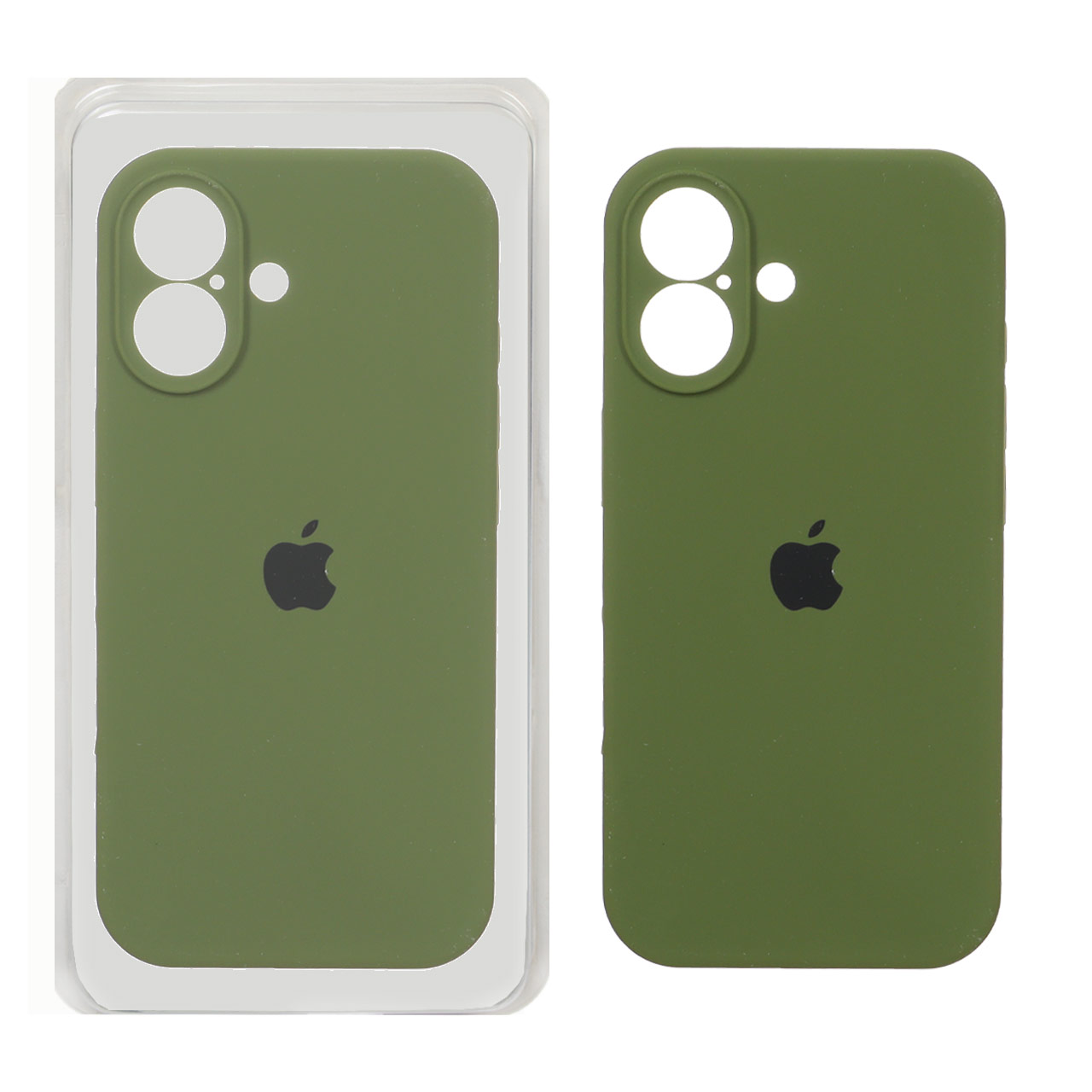 قاب سیلیکونی پاک کنی محافظ لنزدار اورجینال Apple iPhone 17 - سبز زیتونی