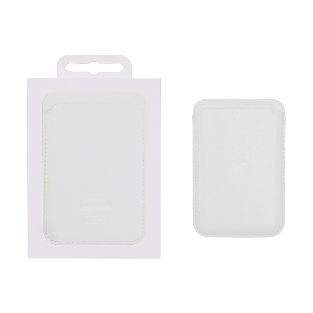 کیف پول چرمی مگ سیف اپل (Magsafe) رنگ سفید همراه با پک اورجینال