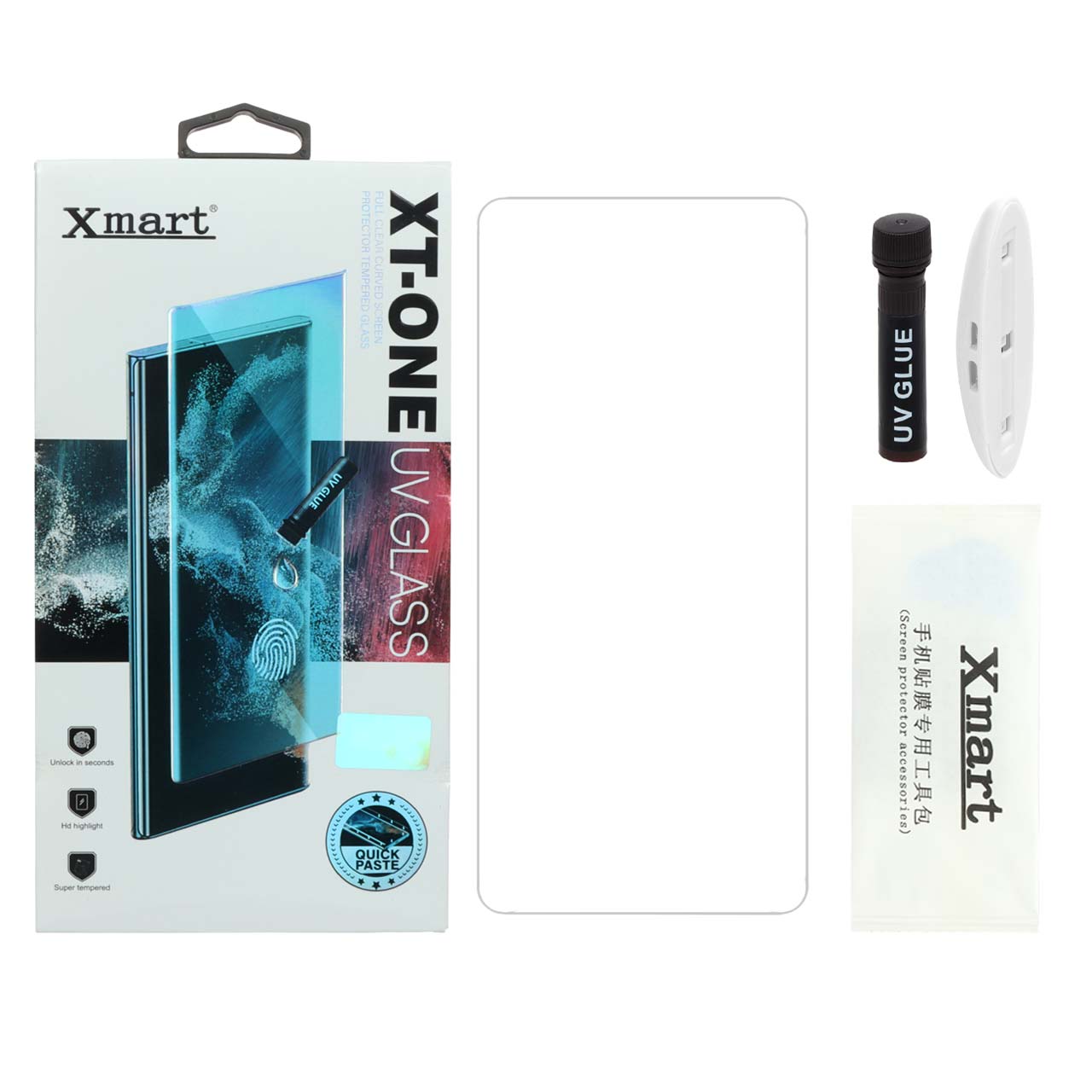 محافظ صفحه نمایش شیشه ای XMART -UV مدل Samsung S23 Ultra (پک دار)