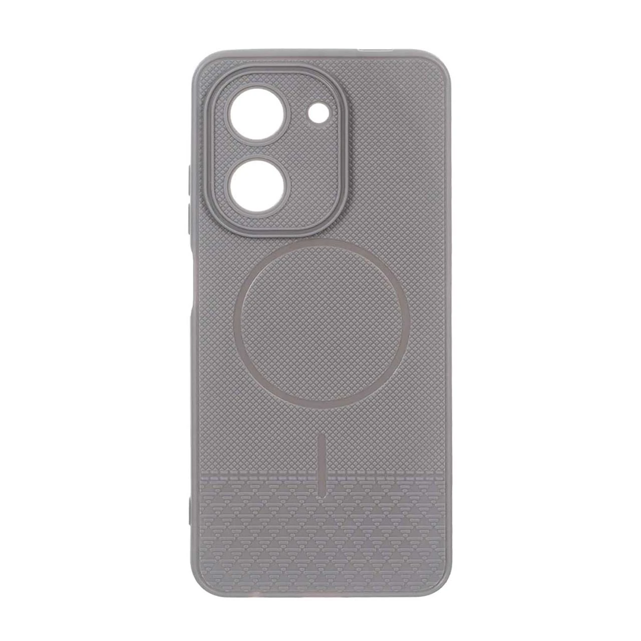 قاب شطرنجی طرح مگ سیف محافظ لنزدار Xiaomi Redmi A5 / Poco C71 - خاکستری