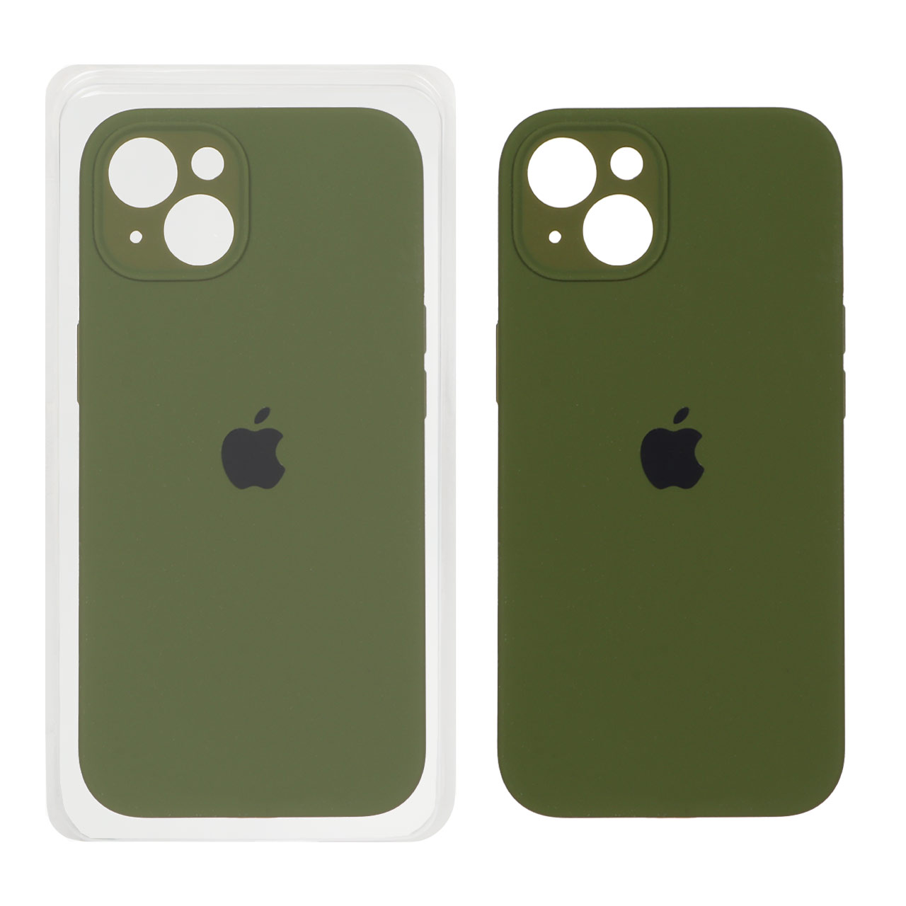 قاب سیلیکونی پاک کنی اورجینال ++A مدل Apple iPhone 13 / iPhone 14 - سبز زیتونی (پک دار)