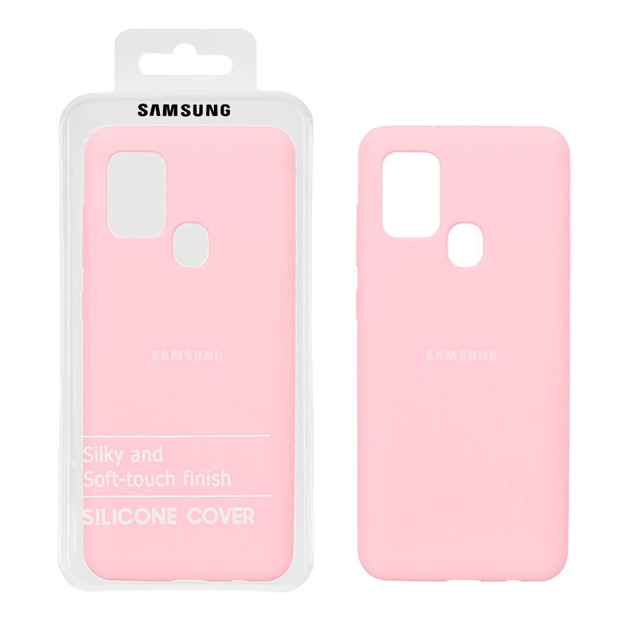 قاب سیلیکونی پاک کنی اورجینال درجه یک Samsung Galaxy A21s - گلبهی (پک اصلی)
