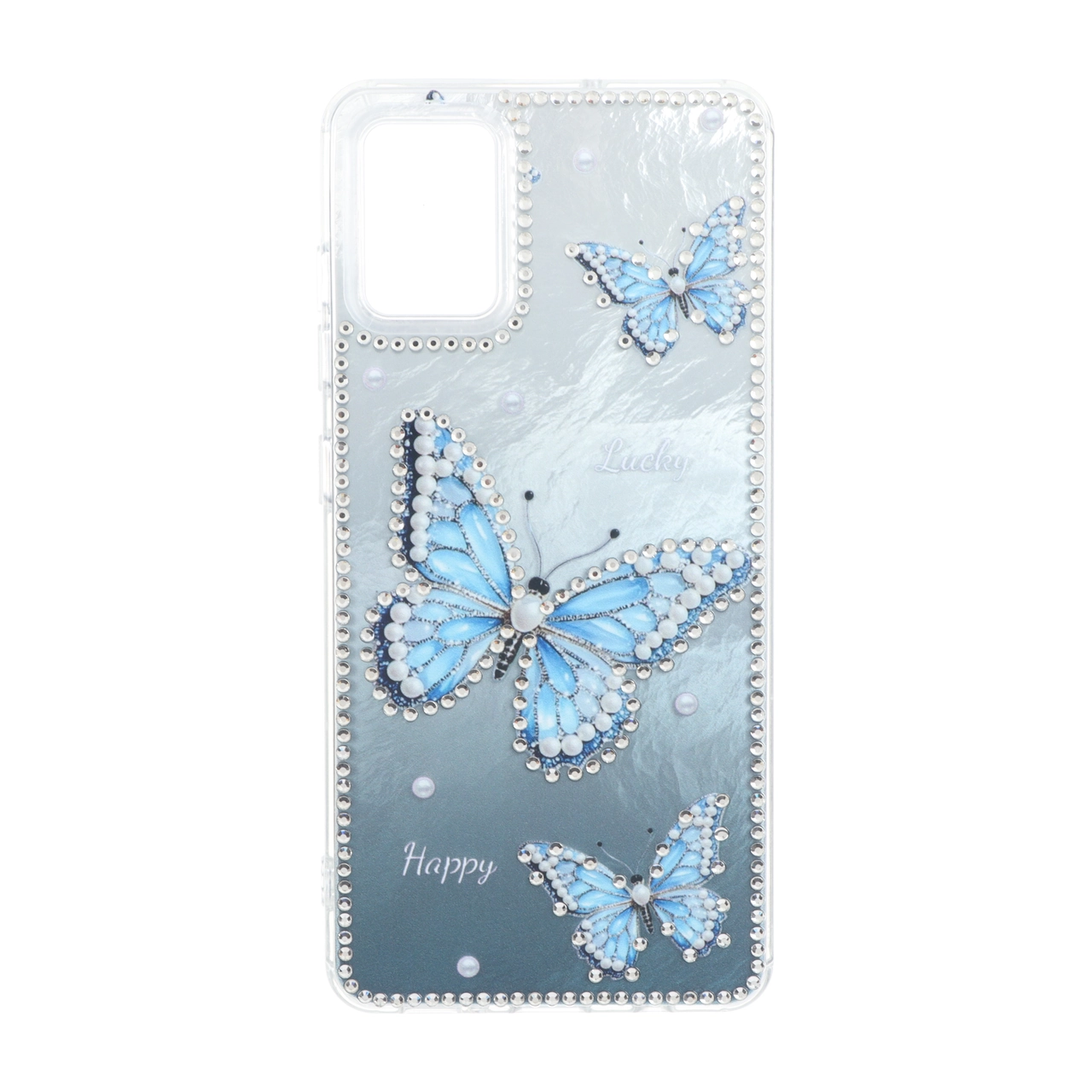 قاب اطلسی Butter Fly نگین دار Samsung Galaxy A51 / M40s - آبی