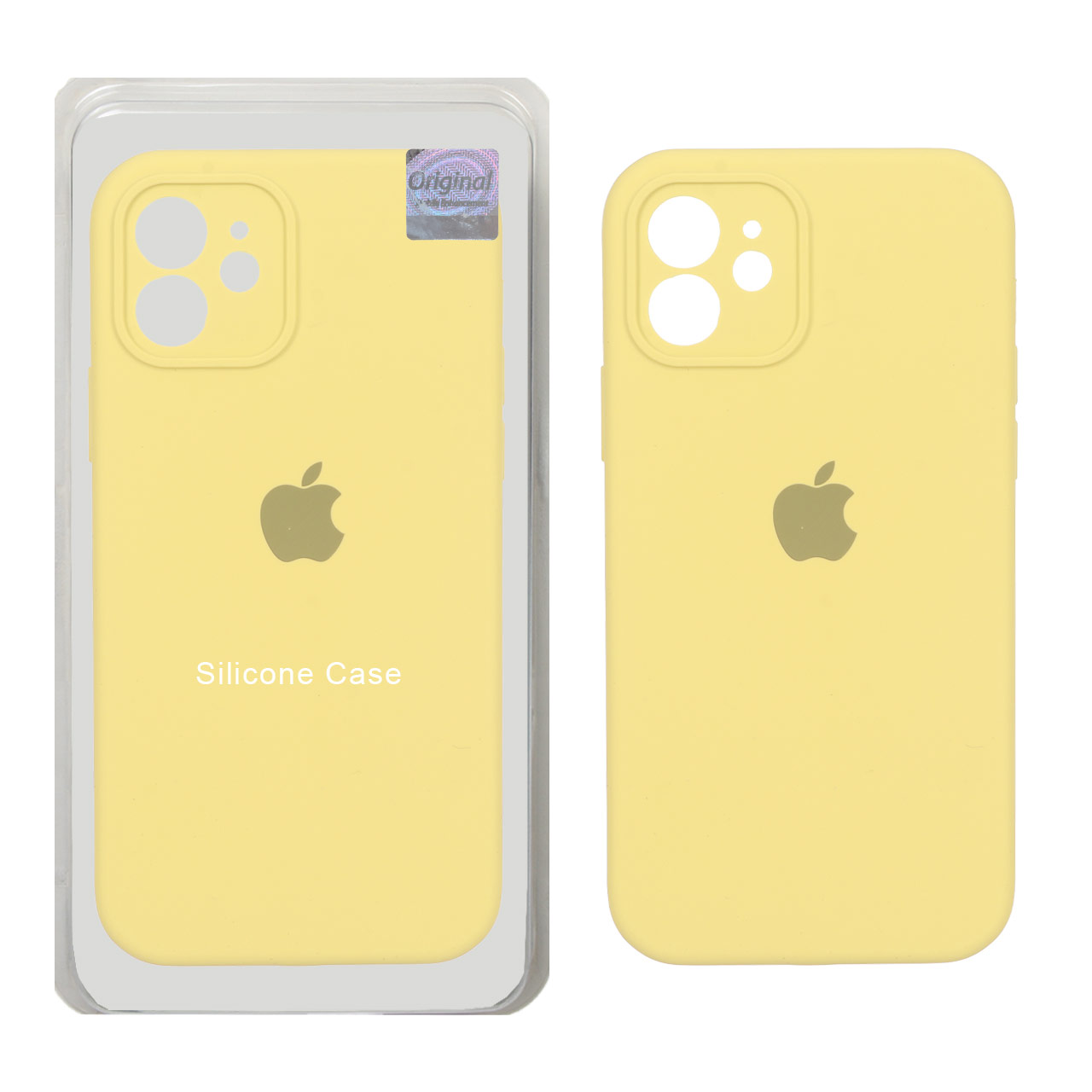 قاب سیلیکونی پاک کنی اورجینال Master Quality مدل Apple iPhone 12 - لیمویی (پک دار)