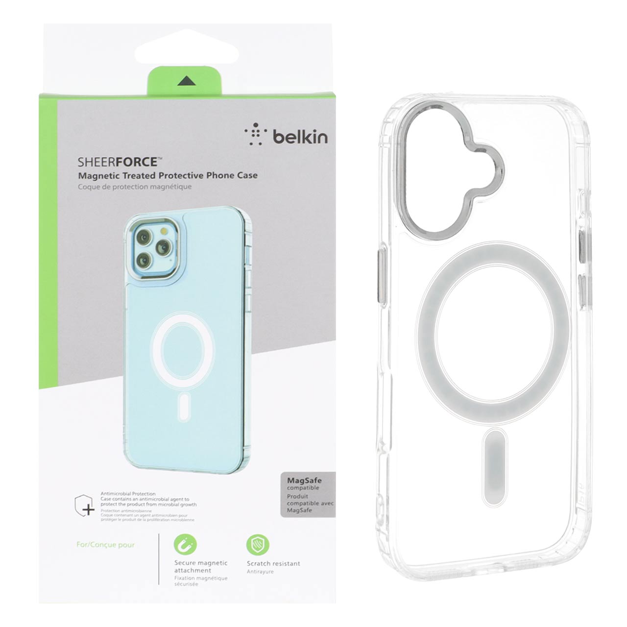 قاب بلکین SheerForce MagSafe شفاف مناسب برای آیفون ۱۶