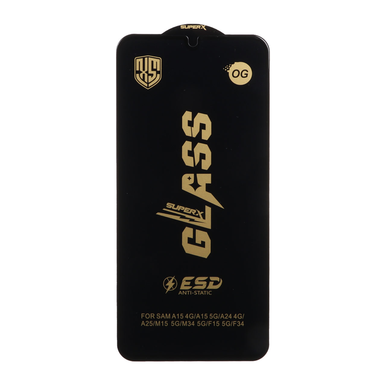 محافظ صفحه نمایش شیشه ای فول کاور Super X OG - ESD OVOG مناسب برای سامسونگ گلکسی A15 / A25 / A24 / M34 / F34