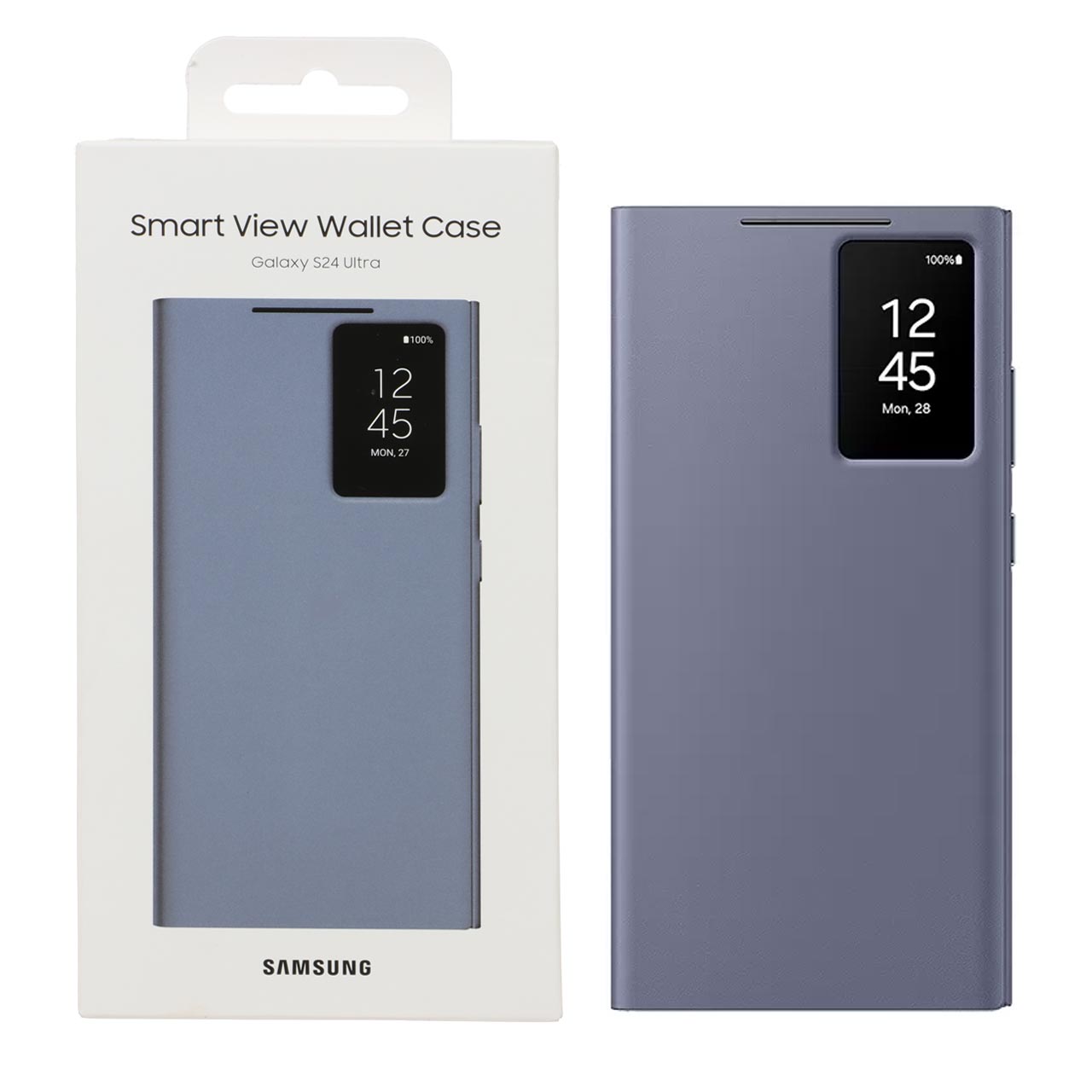 کیف هوشمند اورجینال سامسونگ Smart View Wallet Case طوسی مناسب برای گلکسی S24 اولترا