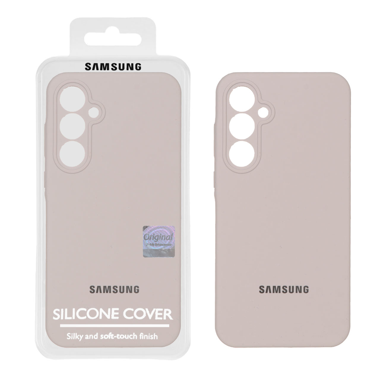 قاب سیلیکونی پاک کنی اورجینال Master Quality مدل Samsung Galaxy A35 - خاکی (پک دار)