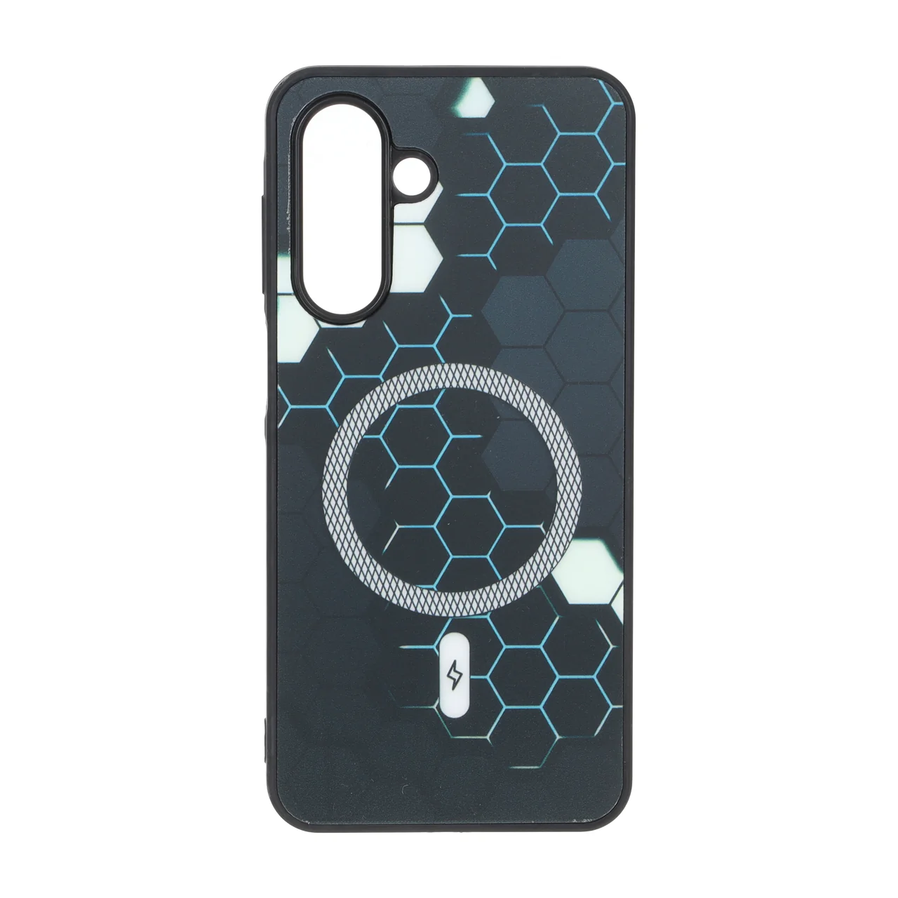 قاب Hexagon طرح مگ سیف هاشور دار کرم مناسب برای سامسونگ گلکسی A17 و A26
