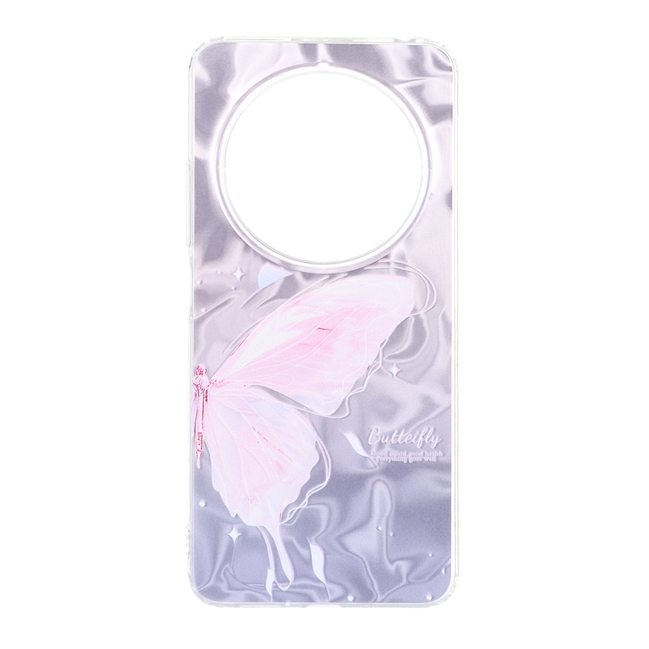 قاب طرح Silver Cloud پروانه ای دور ژله ای مناسب برای شیائومی ردمی 14 سی، ردمی ای 4 و پوکو سی 75