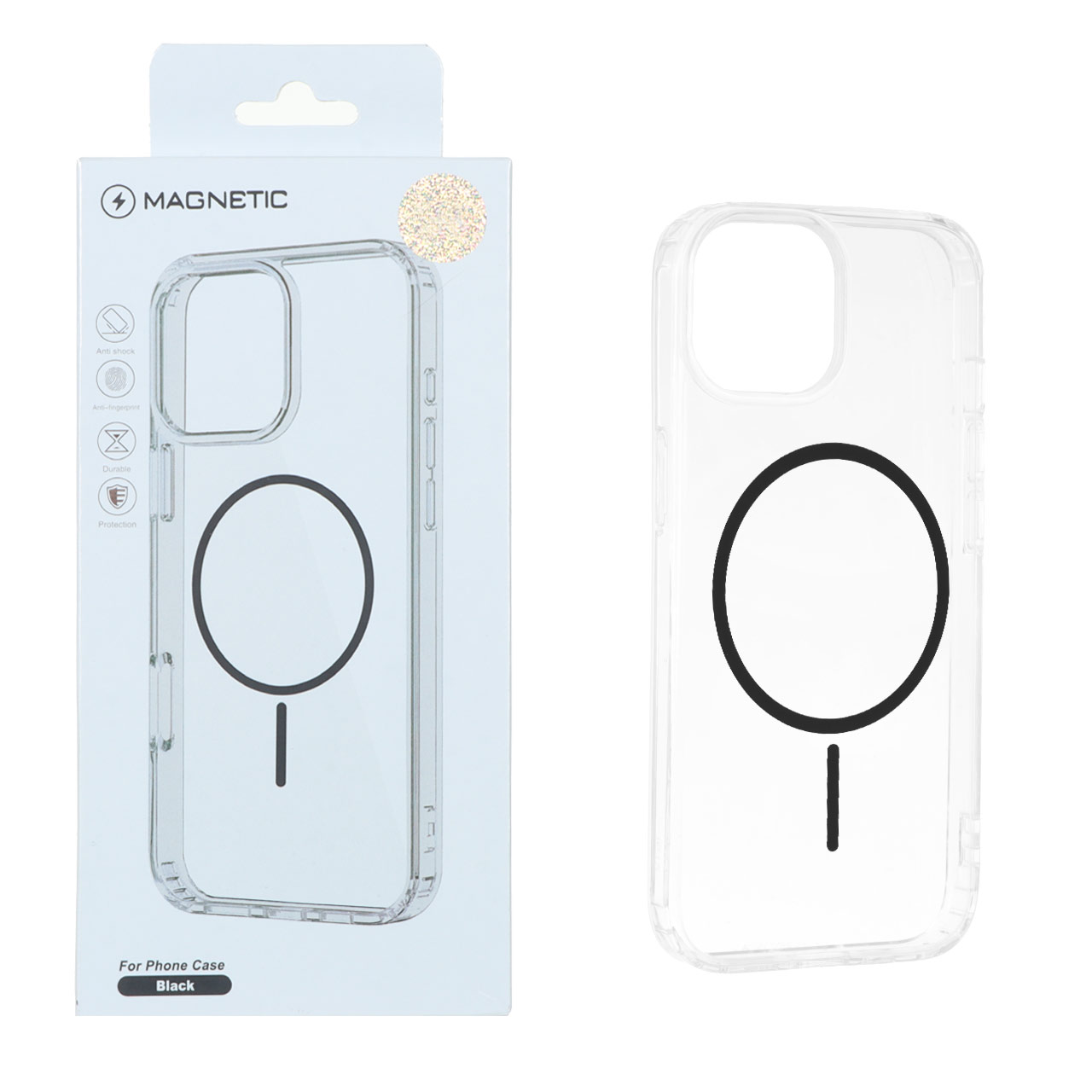 قاب اورجینال Magnetic دور ژله ای MagSafe مدل Apple iPhone 15 / iPhone 14 / iPhone 13 - مشکی