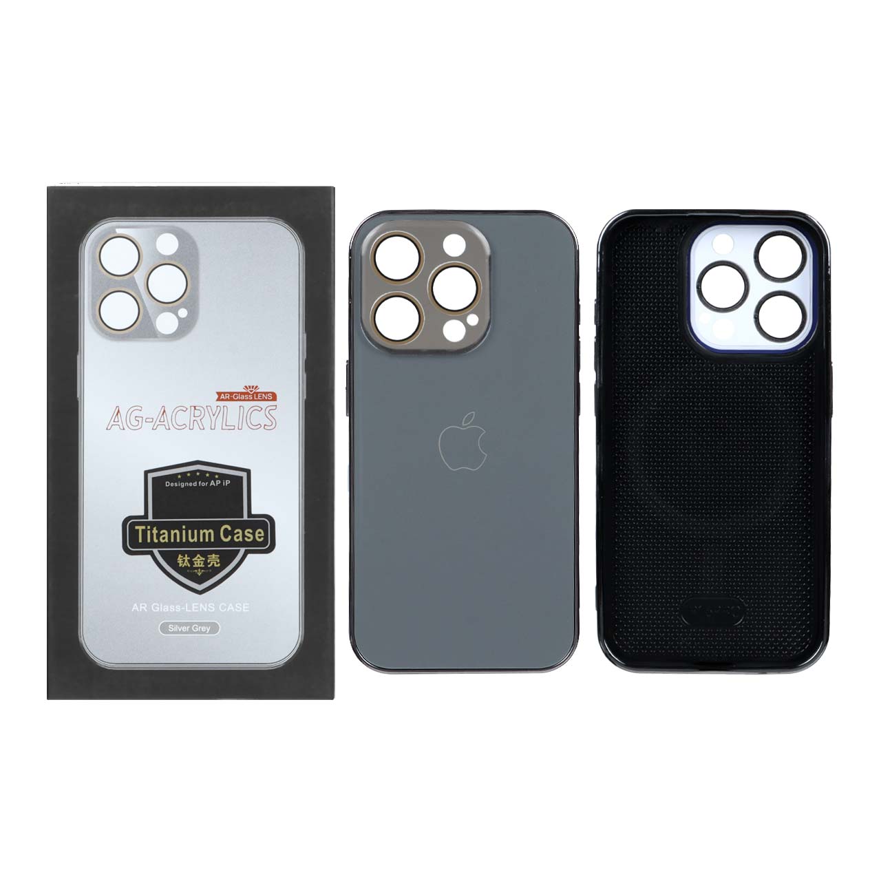 قاب AG ACRYLICS محافظ لنز گلس Magsafe مدل Apple iPhone 15 Pro - خاکستری (پک دار)