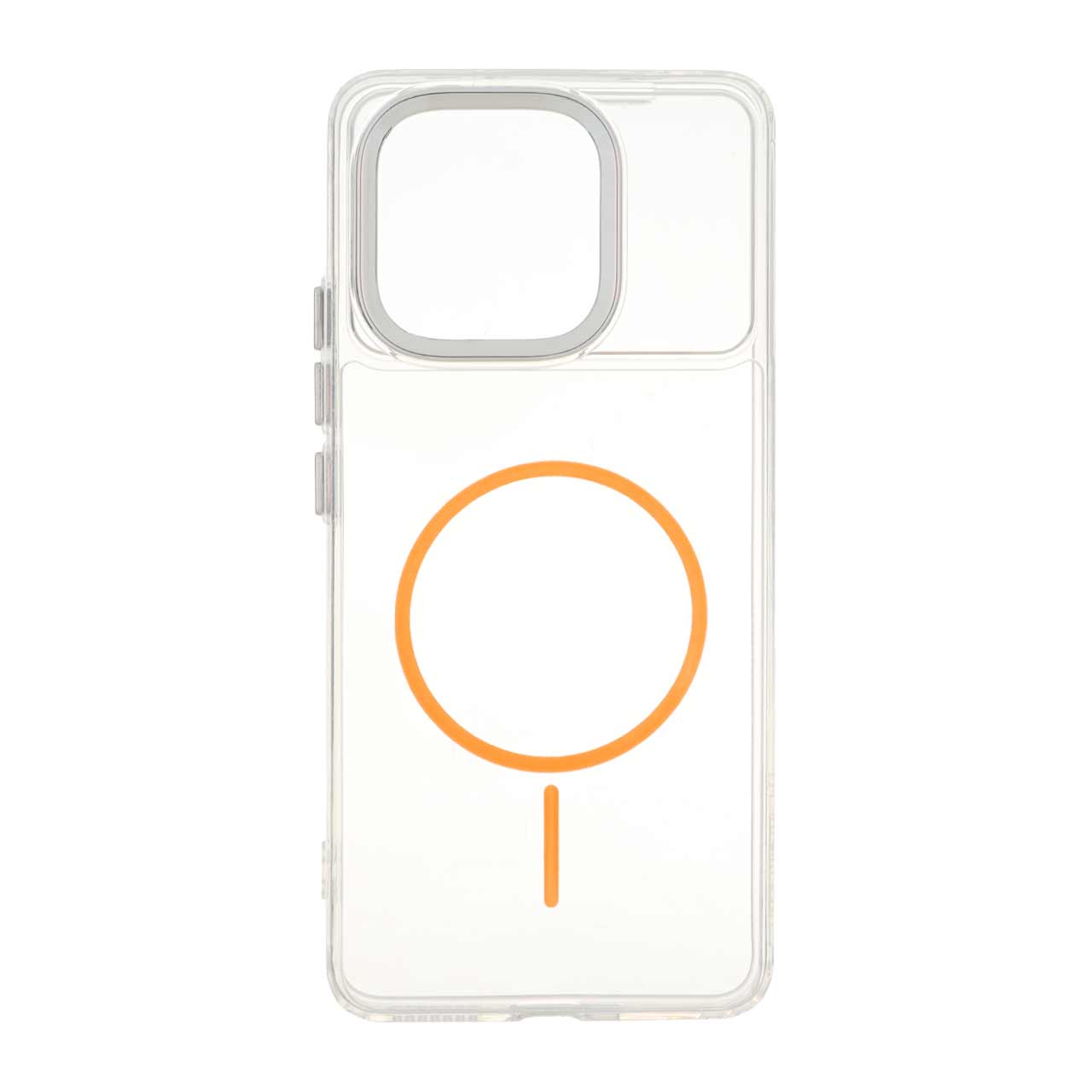 قاب ژله ای شفاف طرح مگ سیف نارنجی لنز کروم مناسب برای شیائومی پوکو X6 پرو 5G و ردمی K70E