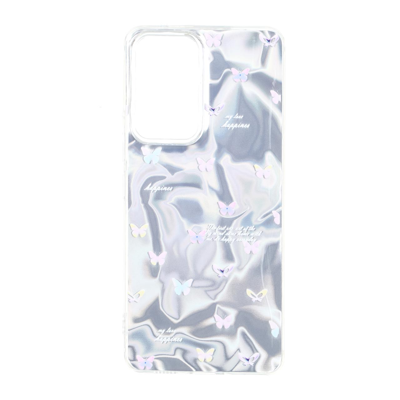 قاب طرح Silver Cloud پروانه ای دور ژله ای مناسب برای سامسونگ گلکسی A53