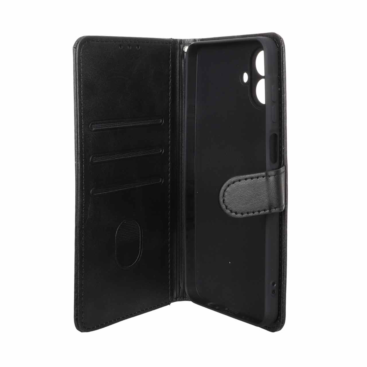 کیف موبایل مگنتی طرح Crystal داخل مخمل مناسب برای سامسونگ گلکسی A07 مشکی