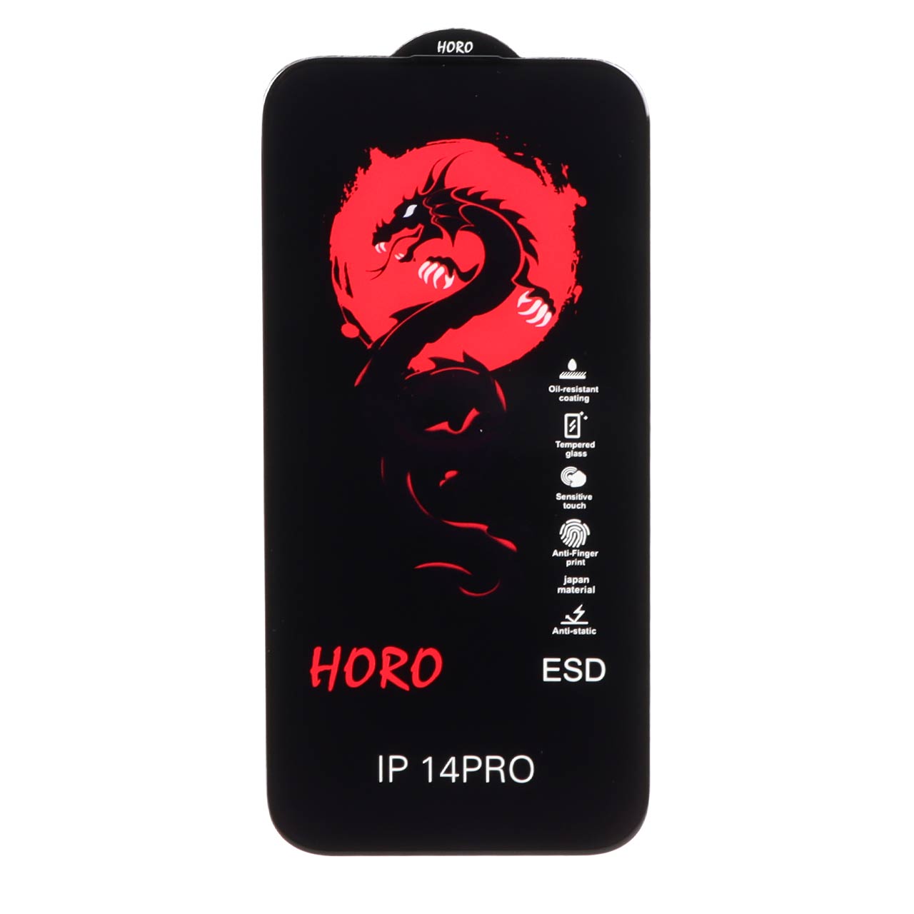 محافظ صفحه نمایش شیشه ای Full Cover ESD Horo مدل Apple iPhone 16 / iPhone 15 / iPhone 14 Pro