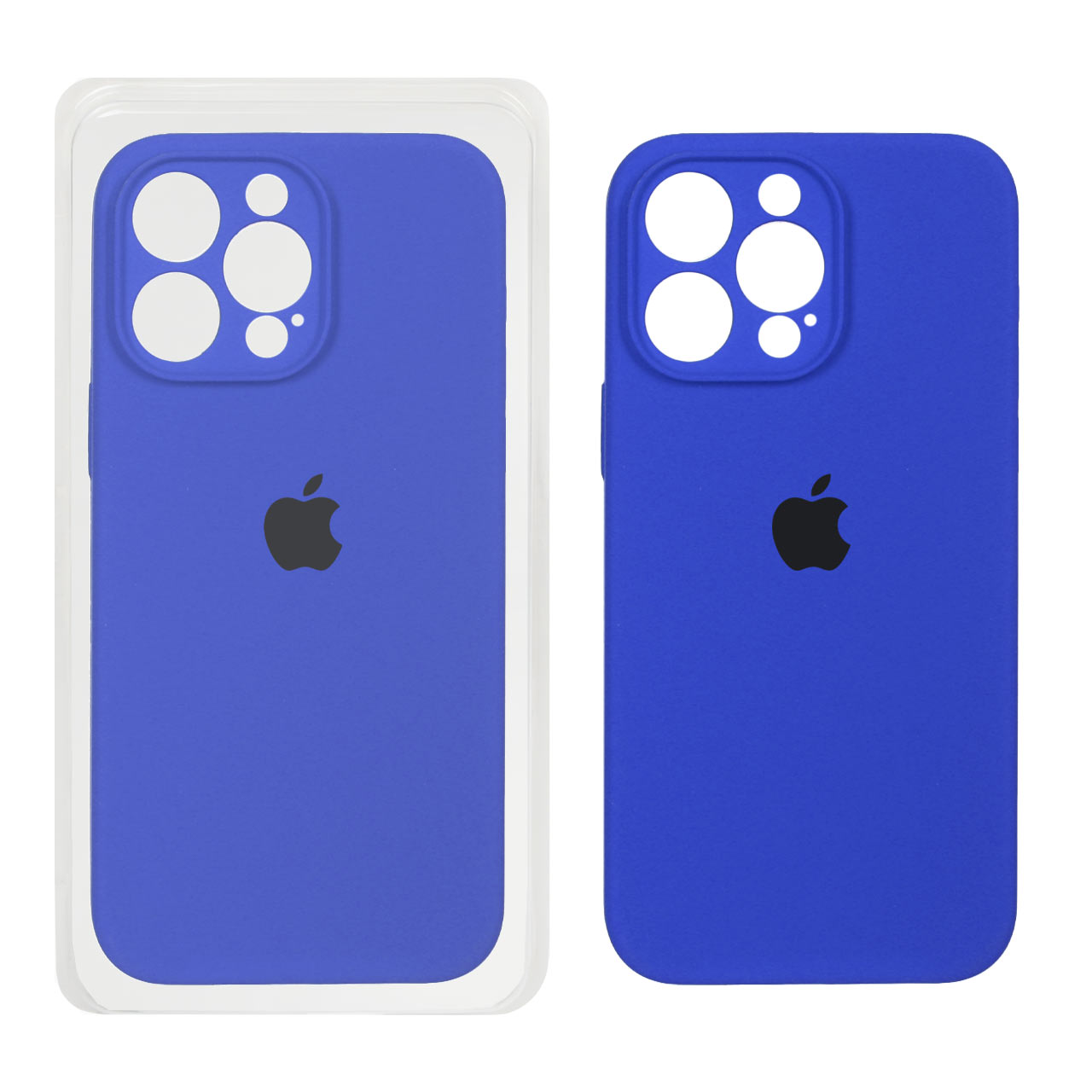 قاب سیلیکونی پاک کنی محافظ لنزدار اورجینال Apple iPhone 14 Pro Max - آبی کاربنی (پک اصلی)