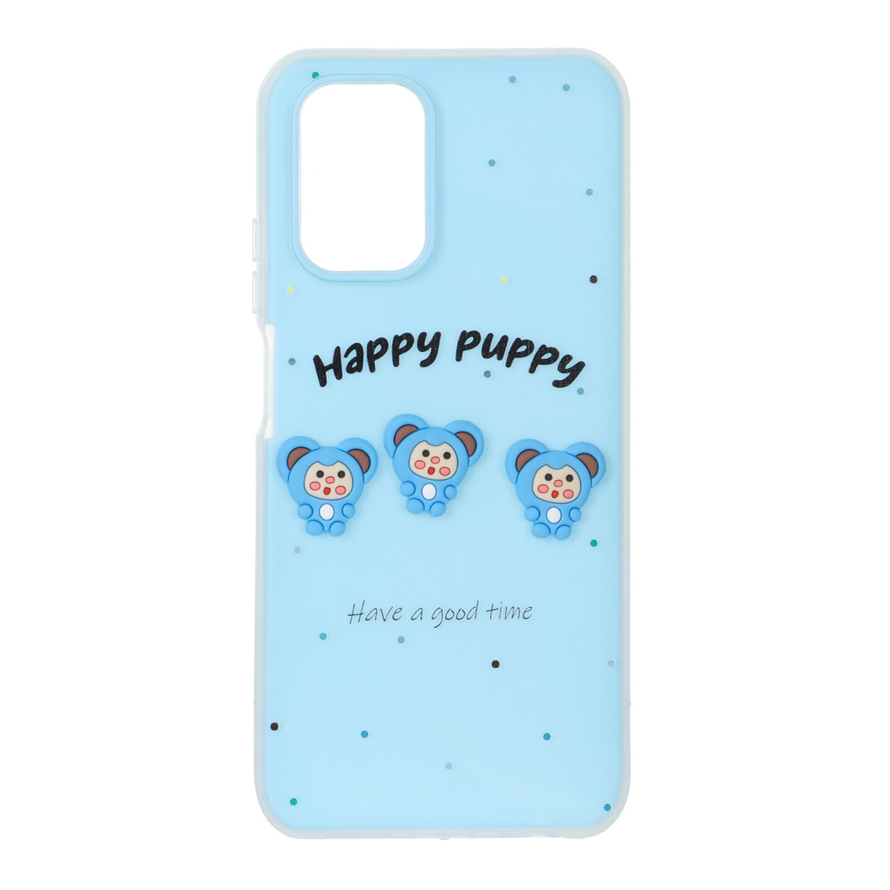 قاب طرح عروسک برجسته Happy Puppy دو لایه آبی مناسب برای شیائومی ردمی نوت ۱۰ فورجی / ردمی نوت ۱۰ اس / پوکو ام ۵ اس