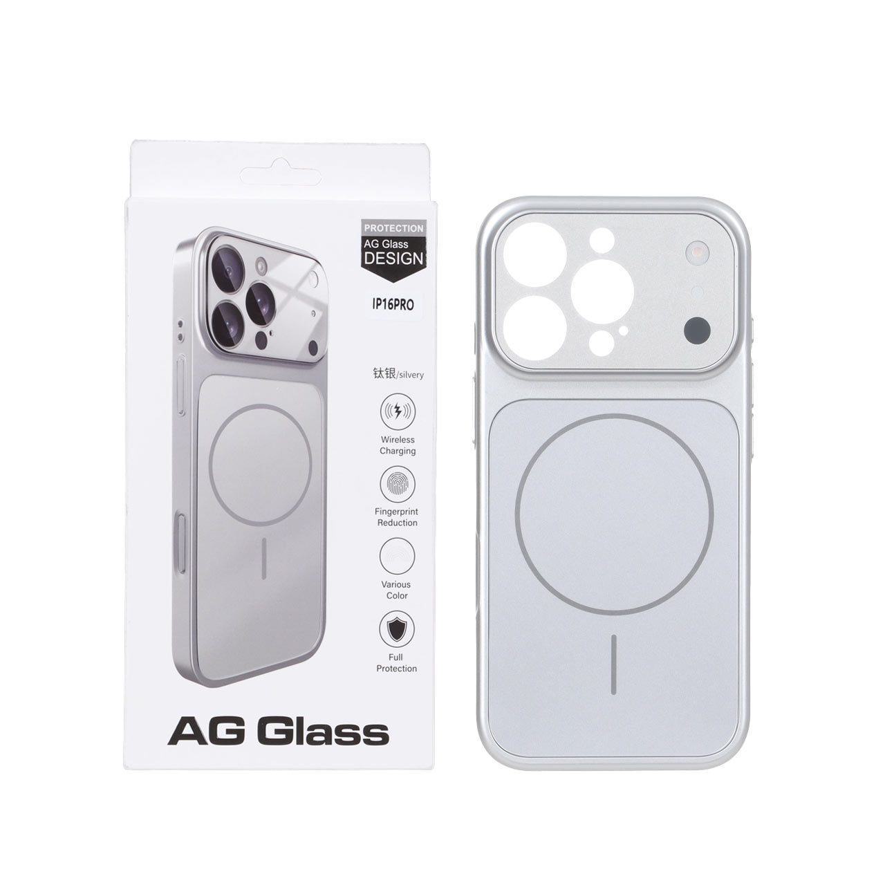 قاب AG Glass مگ‌سیف محافظ لنز برجسته مناسب برای آیفون ۱۶ پرو