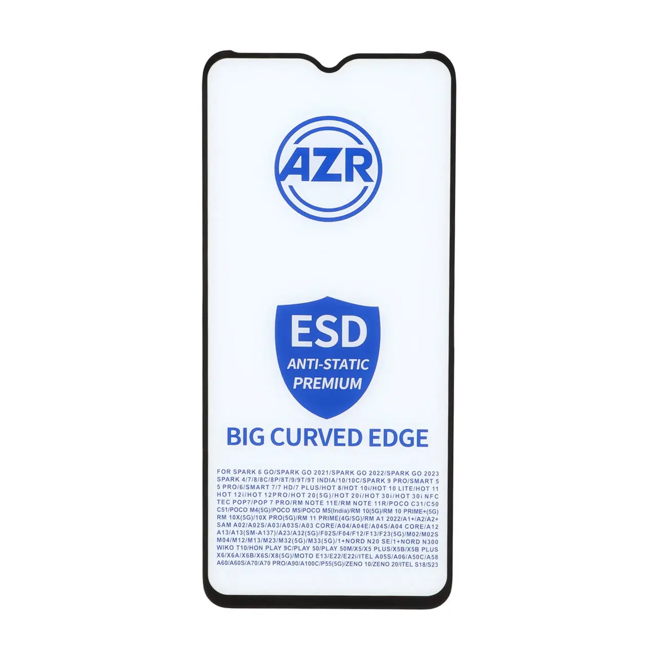 محافظ صفحه نمایش شیشه‌ای AZR Big Curved ESD Anti Static مناسب برای سامسونگ گلکسی A12, A02, A13, A23, A32 5G و سری M