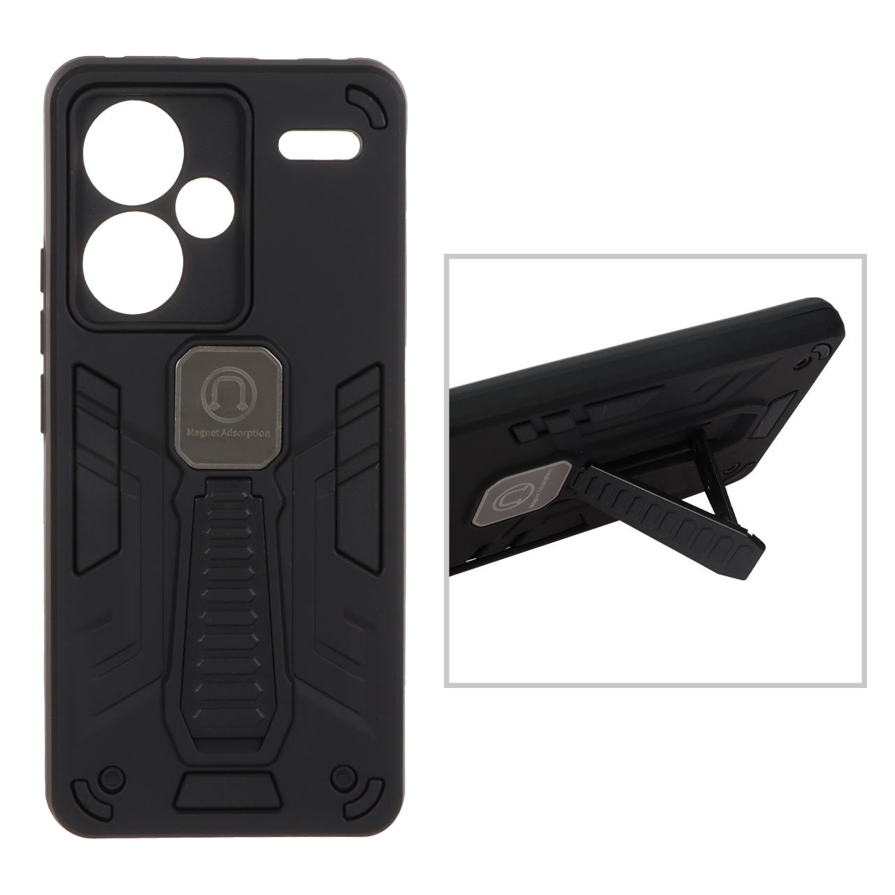 قاب بتمن استندشو Xiaomi Redmi Note 13 Pro Plus - مشکی