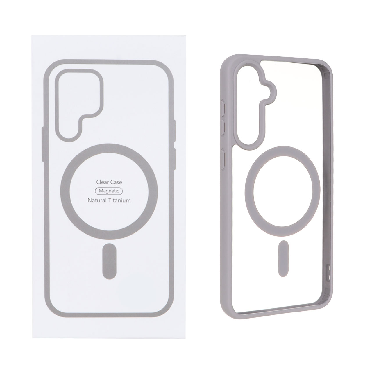 قاب شفاف دور رنگی Samsung Galaxy S23 FE با قابلیت شارژ MagSafe - طوسی (پک دار) - MPS