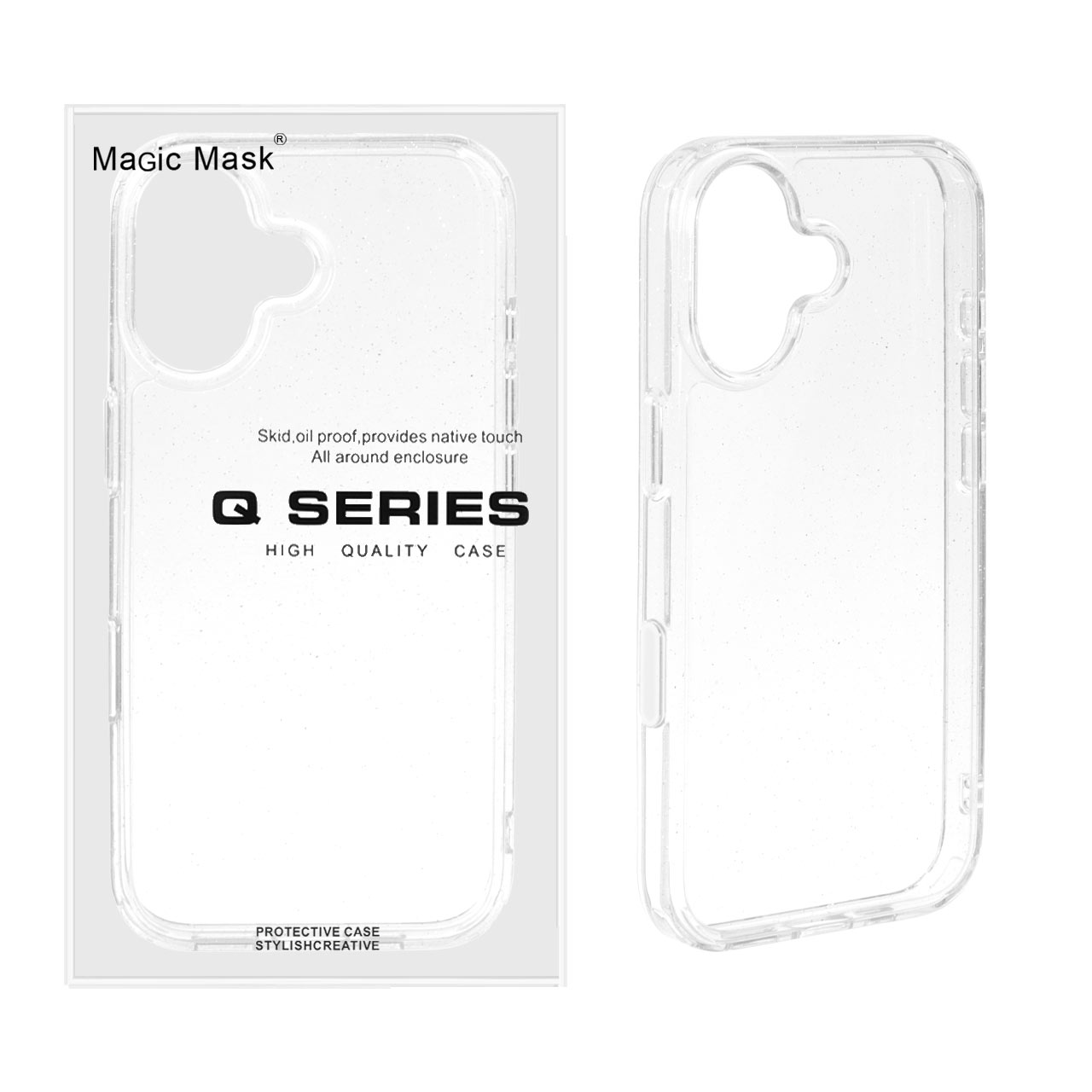 قاب اورجینال پشت سخت شفاف اکلیلی Apple iPhone 17