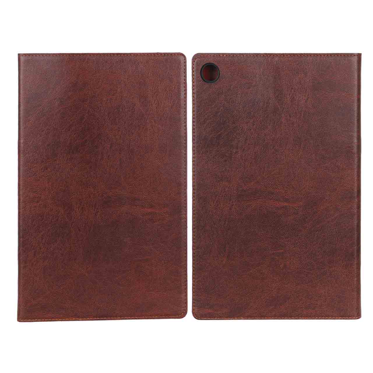 کیف تبلت چرمی ساده Samsung Galaxy Tab A9 Plus 11 / X210 / X215 / X216 / TAB A11 Plus - قهوه ای - BSA